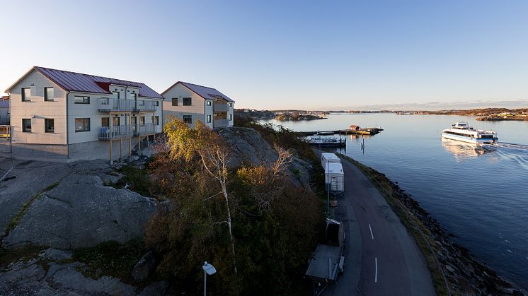 Familjebostäders nya hus vid Donsö brofäste