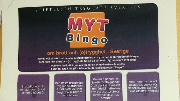 Myt-bingo från Tryggare Sverige - årets julklapp!