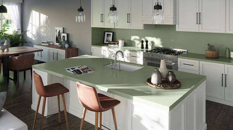 Silestone Sunlit Days Posidonia Green_kitchen