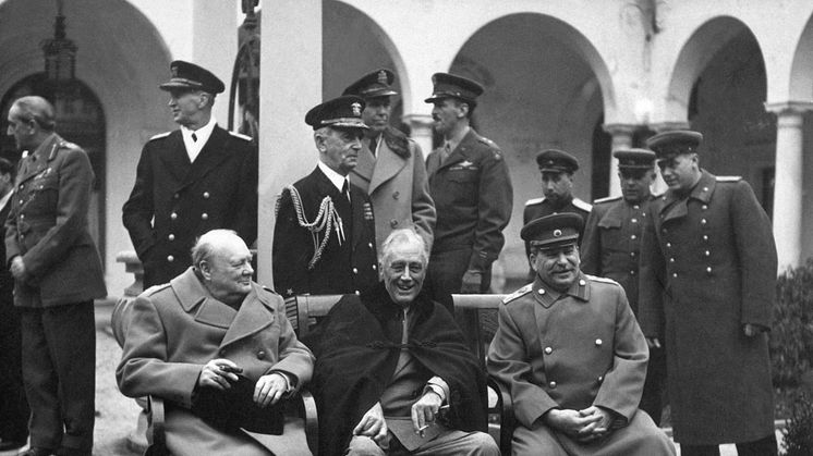 Wartime leaders Winston Churchill (left), Franklin D. Roosevelt (centre) and Joseph Stalin (right)