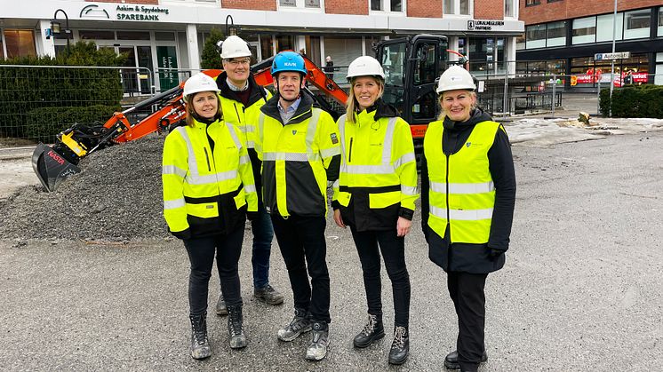 Åpningen ved Vibeke Lokøy (FA LARK), Geir Jonsrud (PL Sweco), Thomas Gillgren (PL NFK) og Guro Emilie Sverreng (PE Sweco), ordfører i NFK Cecilie Dhal-Jørgensen Pind.