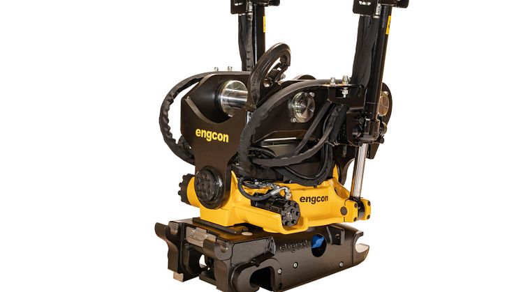 Engcon's EC226 tiltrotator for larger excavators gets an upgraded lifting hook  – now approved for 8 ton lifting