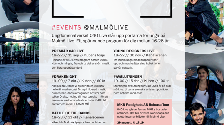 MKB Fastighets AB och Malmö Live samarbetar för att fler ungdomar och unga vuxna ska ta del av Malmös kulturutbud