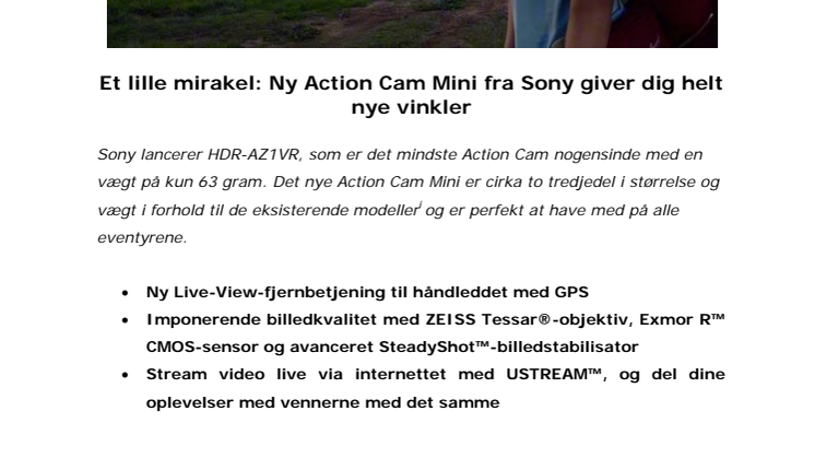 Et lille mirakel: Ny Action Cam Mini fra Sony giver dig helt nye vinkler