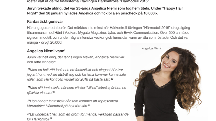 500 tävlande, 20.000 röster – total succé för Hårkontrolls modelljakt!