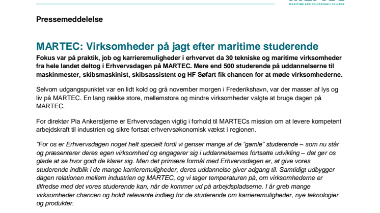 Virksomheder på jagt efter maritime studerende