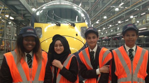Students visit flagship Hitachi train maintenance centre