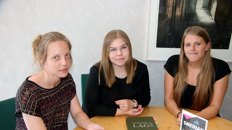 Från vänster: Linnea Jönsson, Sanne Andersson och Elin Karhonen.