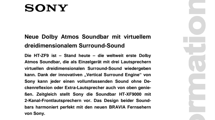 Neue Dolby Atmos Soundbar mit virtuellem dreidimensionalem Surround-Sound 