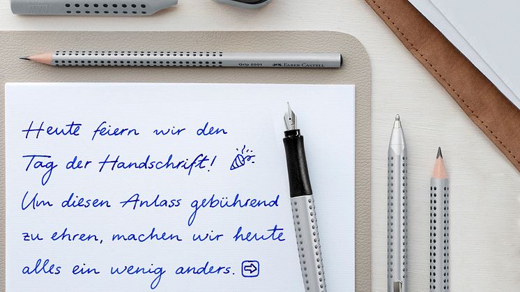 Tag der Handschrift: Faber-Castell möchte Bewusstein für handgehaltenes Schreiben schärfen / Bildverwendung ist für redaktionelle Zwecke unter Beachtung ggf. genannter Nutzungsbedingungen honorarfrei. Veröffentlichung bitte mit Bildrechte-Hinweis.