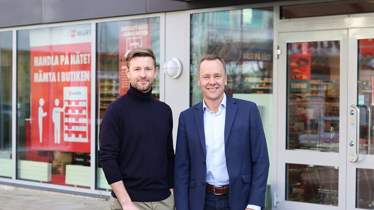 Daniel Sundell, ansvarig Digital Affär och Jan Kahlin, Chef Butik är båda nöjda över tjänsten som kopplar ihop Würths e-handeln med Würths butiker.