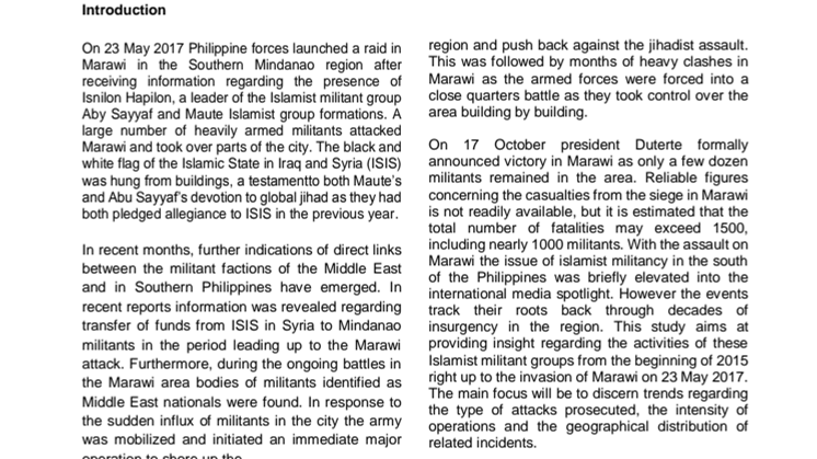 Analysis of militancy in Southern Philippines