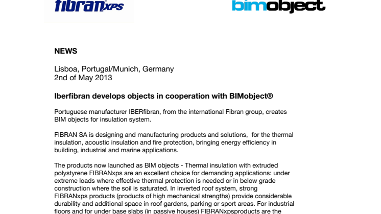 Iberfibran develops objects in cooperation with BIMobject®