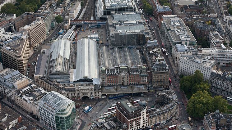 Aerial view of London Victoria