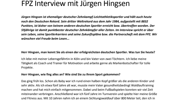 FPZ Interview mit Jürgen Hingsen