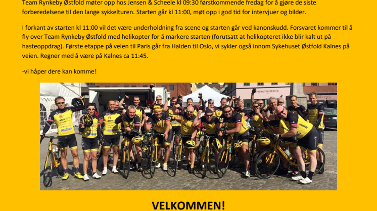 Team Rynkeby Østfold sykler til Paris!