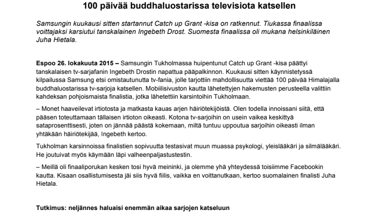 100 päivää buddhaluostarissa televisiota katsellen