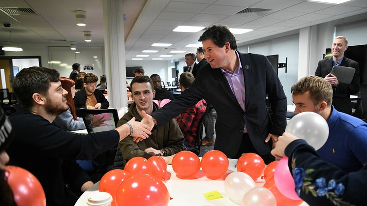 Northumbria alumnus Chris Jones returns to the University to meet current students