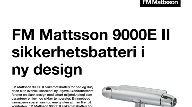 FM Mattsson 9000E II sikkerhetsbatteri i ny design