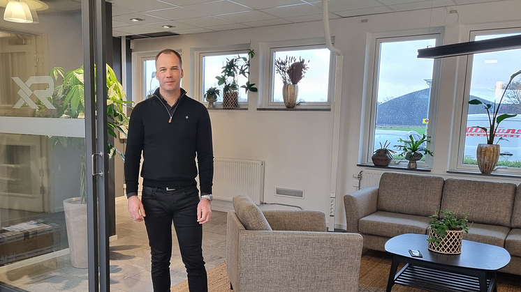 Christian Helgesson, VD för XR Logistik, i nya lokalerna på Gruvgatan.