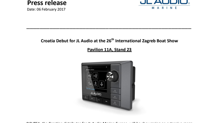 JL Audio Marine Europe: Croatia Debut for JL Audio at the 26th International Zagreb Boat Show