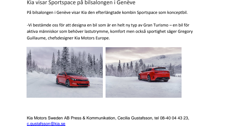 Kia visar Sportspace på bilsalongen i Genève