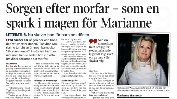 Mitt i Täby lyfter fram Marianne Wannebys "Morfars lampa"