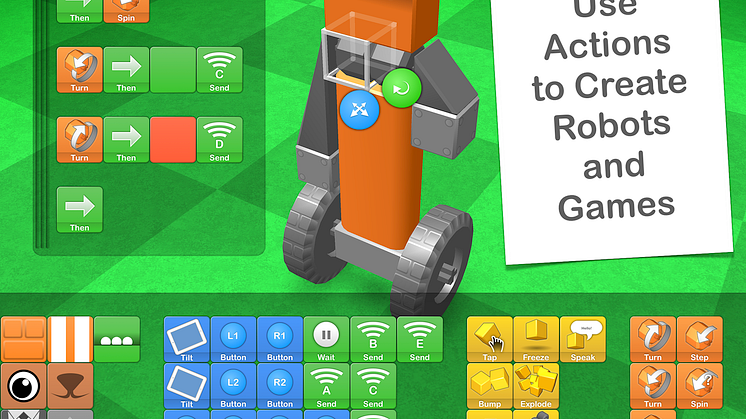 Use actions to create robots and games
