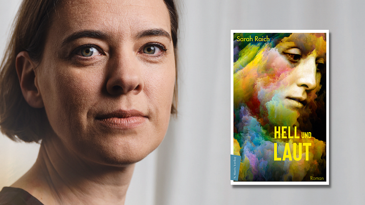 Sarah Raich mit dem Cover von HELL UND LAUT