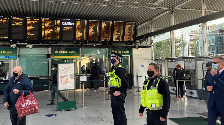 PC Lloyd and Southern employee Phil at East Croydon railway station