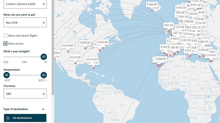 Norwegian introduces temperature search to find your ideal destination 