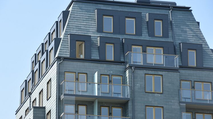 Tegnérs Torn, Stockholm Takskiffer Nordskiffer Grön på fasad och tak