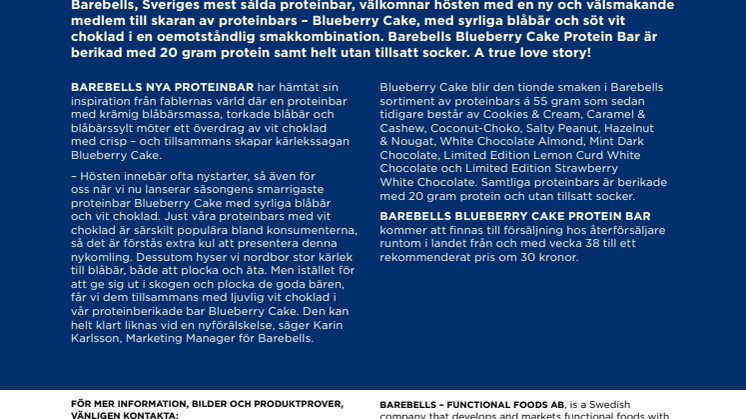Once Upon a Blueberry - Ny proteinbar från Barebells hämtad från sagornas värld