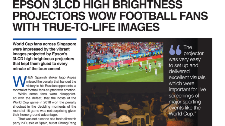 Epson 3LCD High Brightness projectors wow football fans with true-to-life images