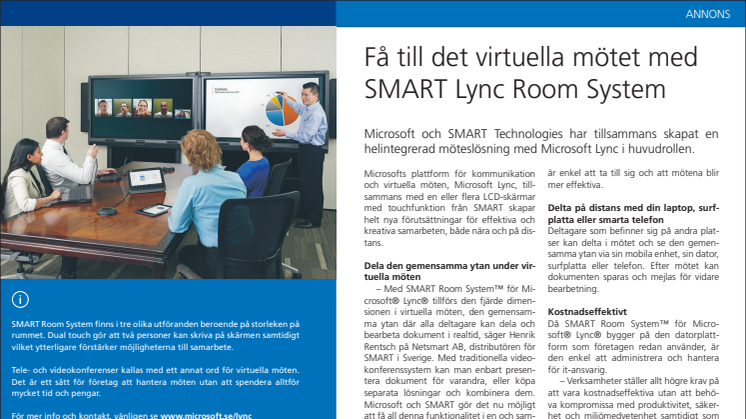 Få till det virtuella mötet med Lync och SMART Room System