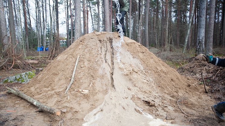 Här håller det på att skapas ett nytt sandlandskap. Foto: Jenny Berntsson