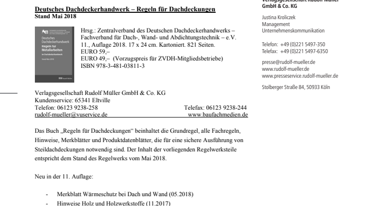 Regeln für Dachdeckungen