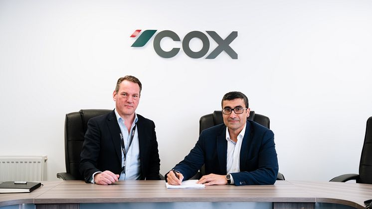 Gavin Wesson, Chief Executive Officer, Cox Marine, and Ghassan Al Binali, CEO, Gulf Yachts