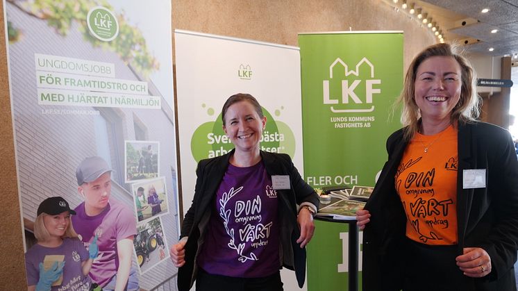 Lena Nordenbro, hållbarhetschef och Linda Domini, biträdande förvaltningschef inspirerade andra bolag inom Lunds kommun om ungdomsjobben på LKF.