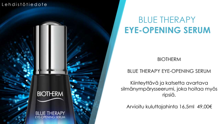 Lehdistötiedote Biotherm Blue Therapy Eye Opening Serum