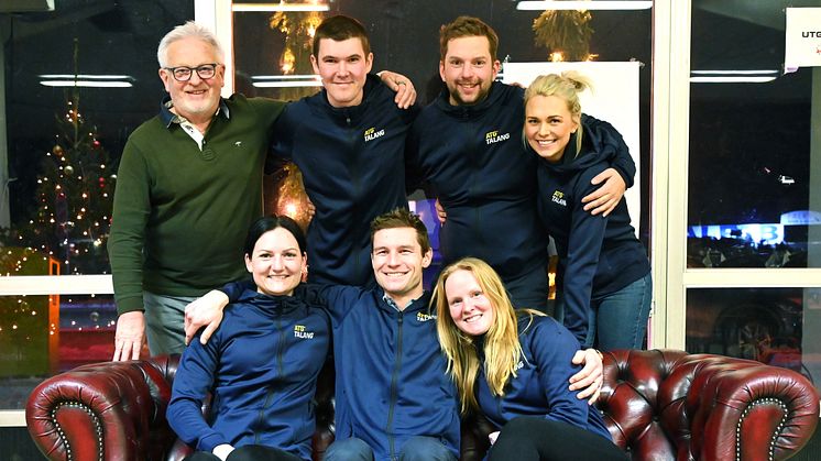 Övre raden från vänster: Hasse Backe, Victor Lyck, Jimmy Dahlman, Josefine Ivehag. Nedre raden: ﻿﻿Nathalie Johnsson, Christopher Roberts och Tamara Skutnabb. Foto: Jessica Ortiz Bergström