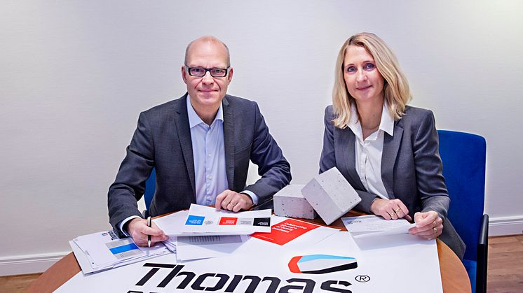 Hans Karlander, VD och Koncernchef i Thomas Concrete Group AB och Carina Edblad, VD Thomas Betong AB