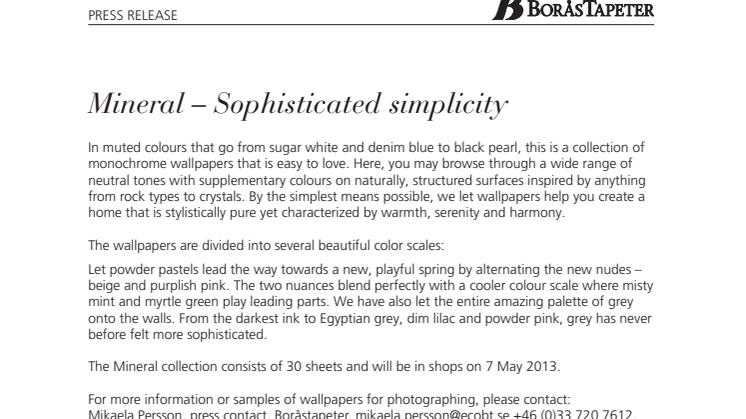 MINERAL - Sophisticated Simplicity