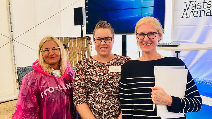 Panelen, från vänster: Cecilia Sjölander, generalsekreterare, Stiftelsen Allmänna Barnhuset, Emma Johansson, Sparregården HVB-hem och Annika Theodorsson, forskare på Högskolan Väst.