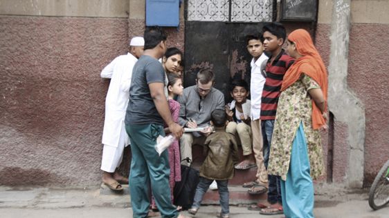 Studenterna fick tidigare i höst resa till Ahmedabad i Indien och på plats uppleva och studera vardagens villkor och levnadsmiljöer i en megastad. Foto: Leo Friedmann