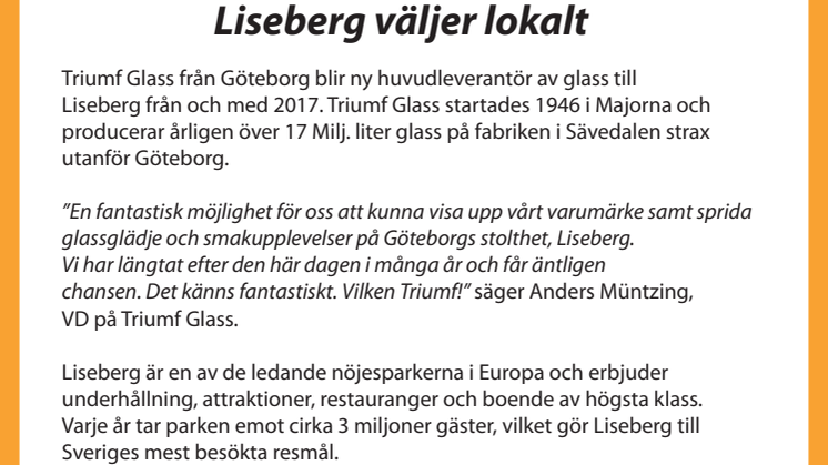 Liseberg väljer lokalt