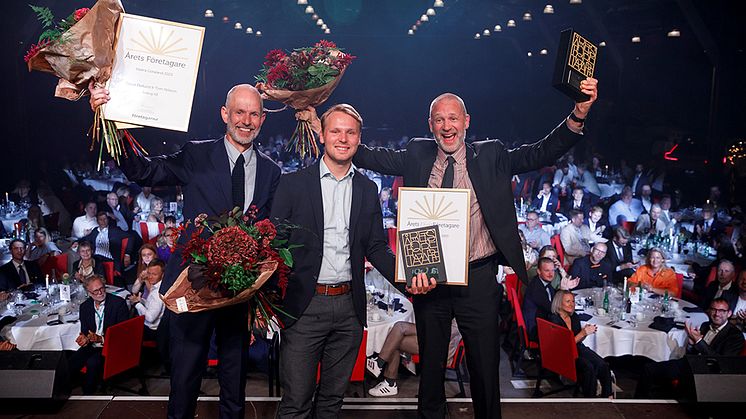 Tom Nilsson och David Ekelund, Icebug, är Årets Företagare i Västra Götaland 2023. Fotograf: Emma Ekstrand. 