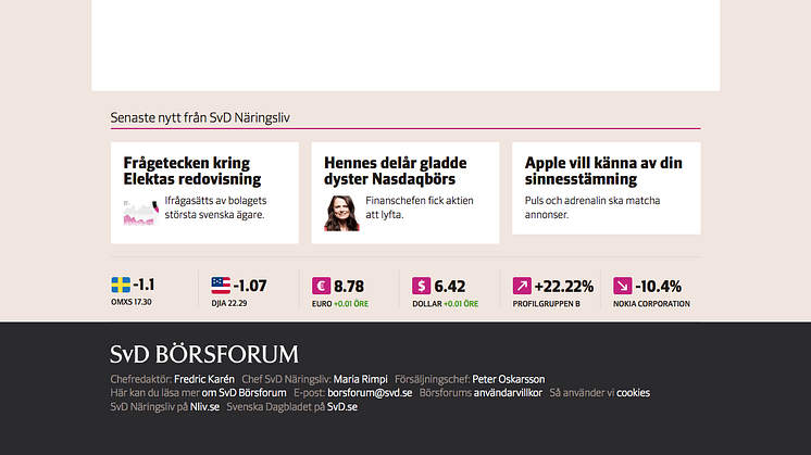 Svenska Dagbladets nya börsforum är lanserat. Vad vill ni diskutera?