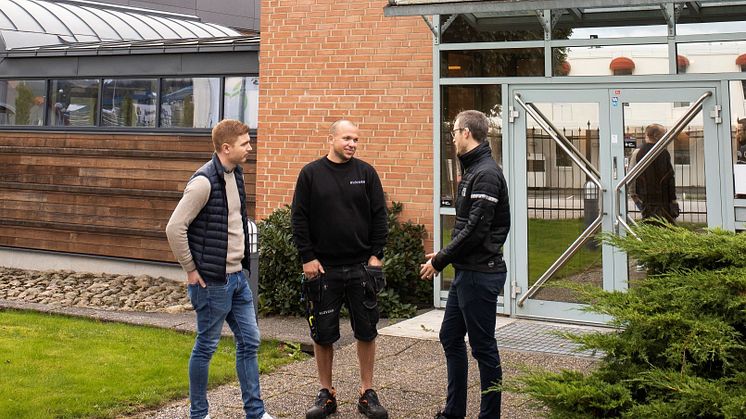 Samtliga involverade har haft en bra dialog och gott samarbete under totalrenoveringen. Fr.v. Joel Skagerstam, Mattias Jansson och Lars Askulv.