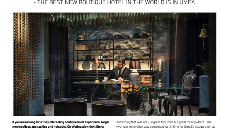 A new northern star - the best new boutique hotel in the world is in Umeå